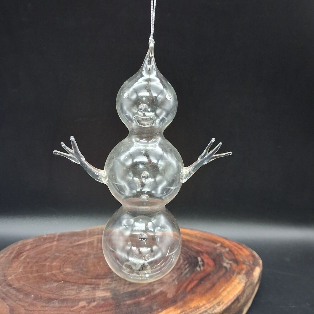 VTG Dansk International Designs Blown Glass Snowman Ornament Taiwan 6" Sticker